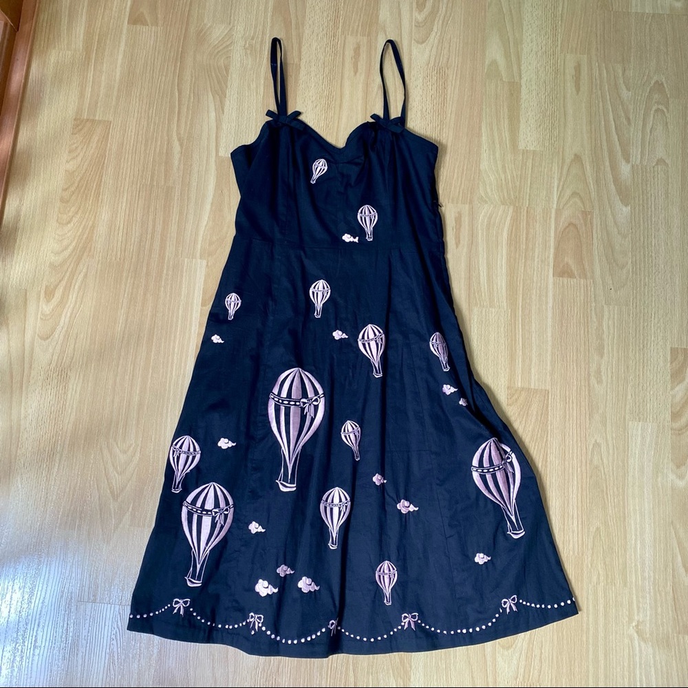 A-framed black & Light Pink Hot Air Balloon Dress